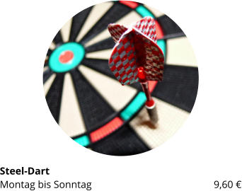 Steel-Dart Montag bis Sonntag 					9,60 €